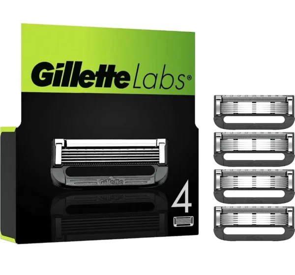 GilletteLabs Avec Barre Exfoliante,De Gillette, Recharge De Lames De Rasoir, 4 Recharges