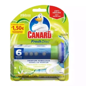 Canard Fresh Disc Recharges Fraîcheur Citron Vert Bloc Sans Cage Nettoyant WC