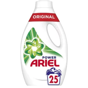 Ariel Power Original Lessive Liquide, 25 Lavages (1.375L), Élimination des Taches et Fraîcheur Intense