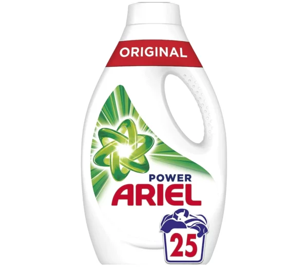 Ariel Power Original Lessive Liquide, 25 Lavages (1.375L), Élimination des Taches et Fraîcheur Intense