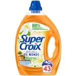 Super Croix Maroc – Lessive Liquide – 43 Lavages (2.15L) – Lessive Parfumée – Fleur d'Oranger & Lait d'Amande