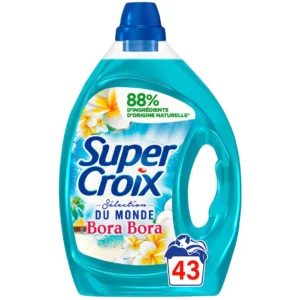 Super Croix Bora Bora – 43 Lavages (2.15L) – Lessive Liquide Parfumée – Fleur de Monoi & Lait d'Aloe