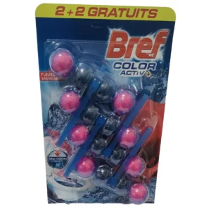 Bref WC Power Activ Fleurs Roses 4x50g - Blocs Nettoyants WC