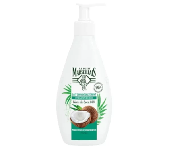 Le Petit Marseillais Lait Corps Hydratant à la Noix de Coco pour Peaux Sèches Bio 400ml