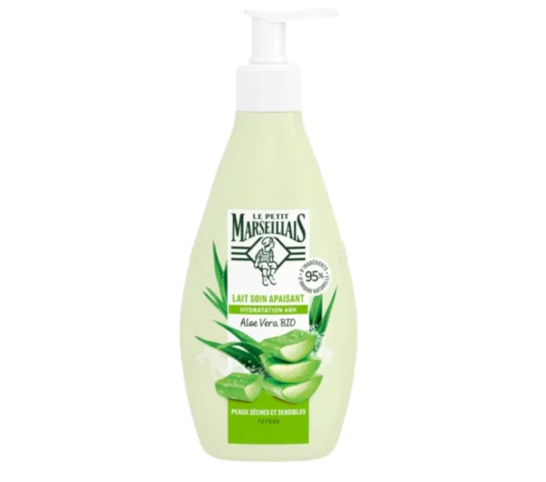 Le Petit Marseillais Lait Corps Hydratant à l'Aloe Vera pour Peaux Sèches Bio 400 ml