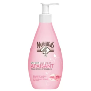 Le Petit Marseillais Lait Corps Hydratant, Apaisant, au Beurre d'Argan Cire d'Abeille et Huile aux Pétales de Rose, 400ml