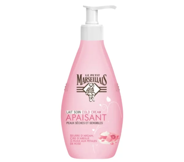 Le Petit Marseillais Lait Corps Hydratant, Apaisant, au Beurre d'Argan Cire d'Abeille et Huile aux Pétales de Rose, 400ml