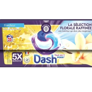 Dash Tout-en-1 Lessive Capsules avec Lenor Souffle Précieux, Fraîcheur