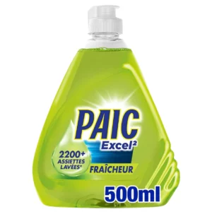 PAIC Liquide Vaisselle main Paic Paic Excel² Anti-Odeurs Parfum Intense Formule Active à Froid Ultra-Dégraissant Anti Odeurs 500ml