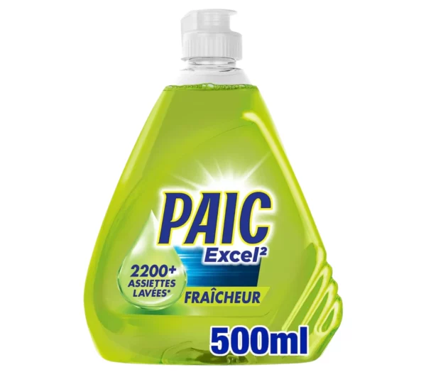 PAIC Liquide Vaisselle main Paic Paic Excel² Anti-Odeurs Parfum Intense Formule Active à Froid Ultra-Dégraissant Anti Odeurs 500ml