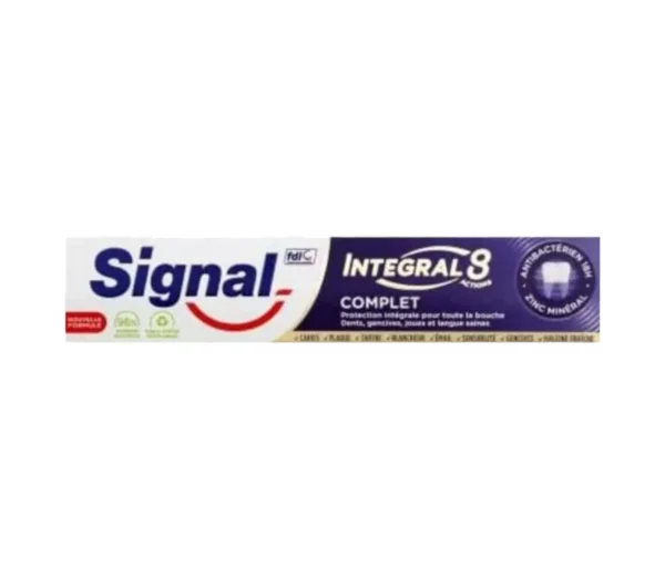 Signal Dentifrice Integral 8 Antibactérien Complet, Action anti-plaque pendant 24h