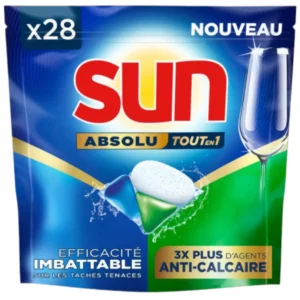 Sun Pastilles Lave-Vaisselle Optimum Tout-en-1 Citron x28