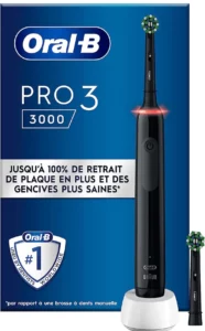 Oral-B Pro 3 3000 Brosse À Dents Électrique Avec 2 Brossettes, Technologie 3D, Élimine Jusqu’À 100 % De Plaque Dentaire