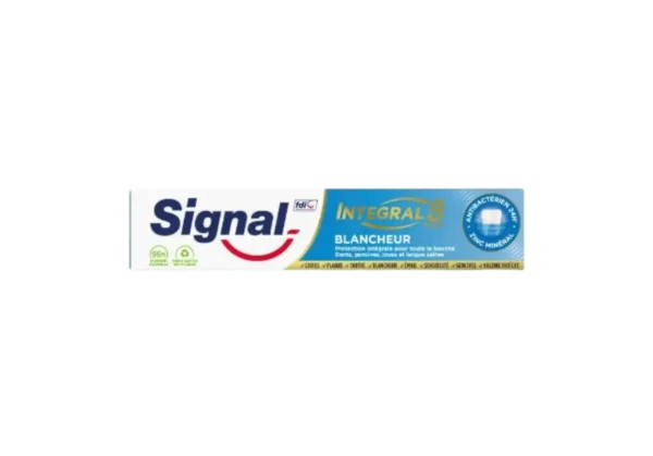 Signal Liquide Dentifrice Integral 8 Antibactérien Blancheur pas de saveur 75ml